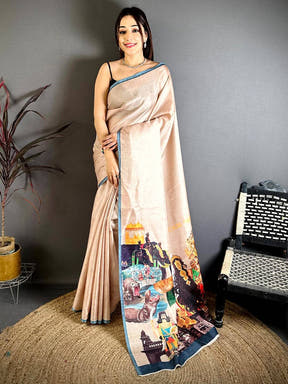 Karnataka Heritage Cultural Print Saree