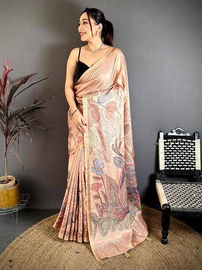 Radiant Tussar Ghicha Katha Art Saree