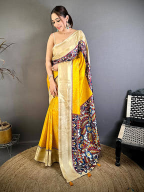 Stylish Bandhej Print Dola Silk Saree