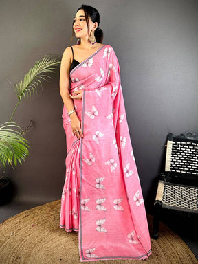 Festive Soft Chinnon Chiffon Floral Saree