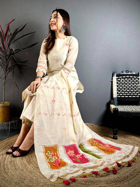 Off White Grace Mul Cotton Dress