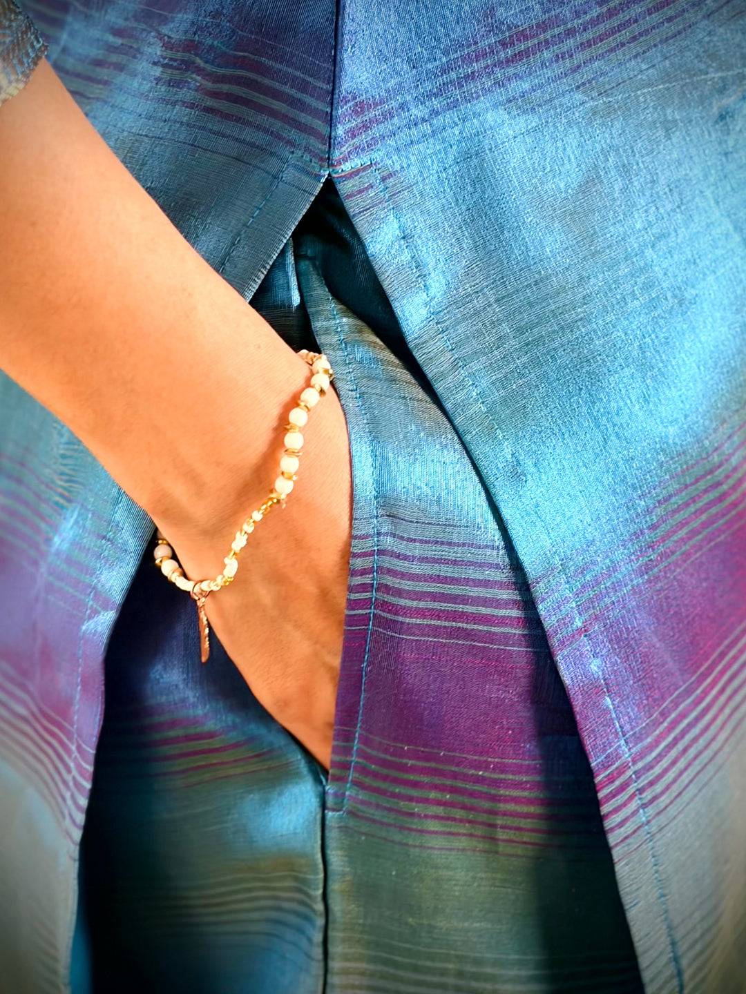 Elegant Tissue Silk Round Neck Kurti