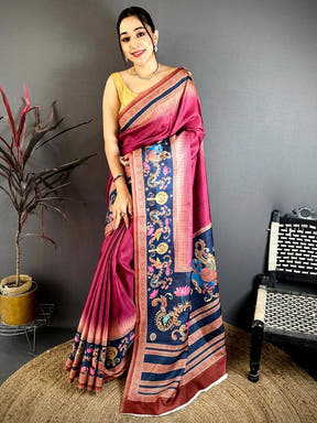 Regal Tanjore Peacock Border Saree