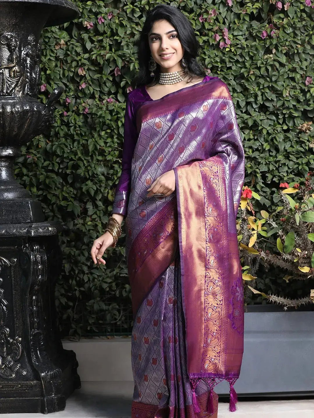 Kanjivaram Silk Saree With Zari Work