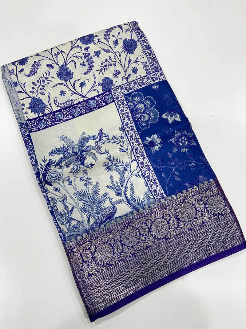 Vibrant Grace Kalamkari Block Viscose Saree