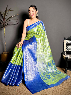Opulent Zari One Gram Tissue Kanchi Saree