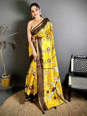 Radiant Floral Print Soft Dola Saree
