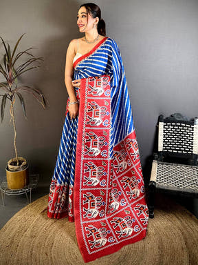 Stylish Patola Printed Tussar Saree