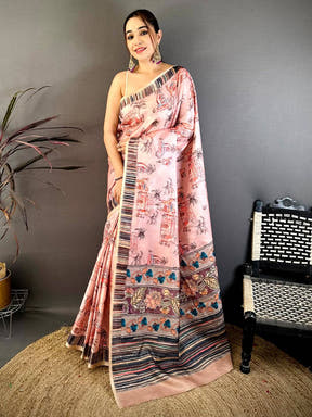 Heritage Tussar Block Print Saree