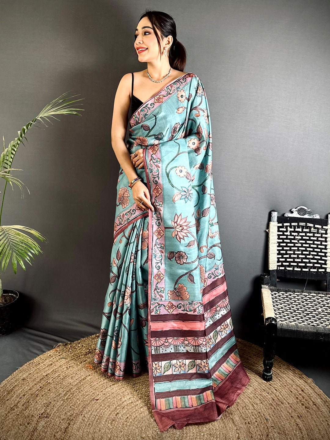Ethereal Pastel Kalamkari Saree