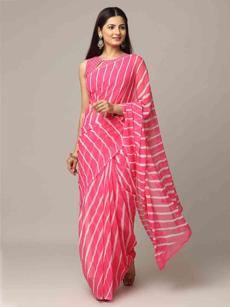 Leheriya Soft Georgette Digital Print Party Wear Saree