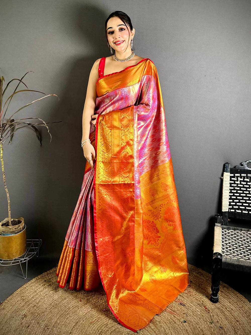 Classic Dharmavaram Zari Woven Pattu Saree