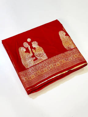 Mashru Satin Zari Weaving Kanchi Border Saree