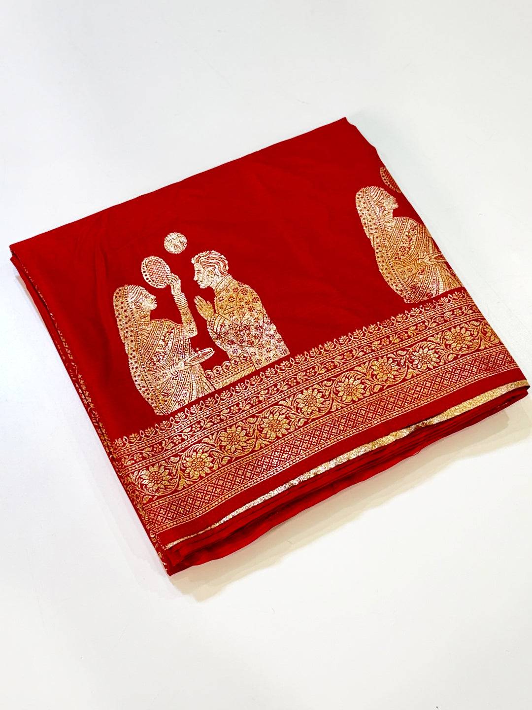 Mashru Satin Zari Weaving Kanchi Border Saree