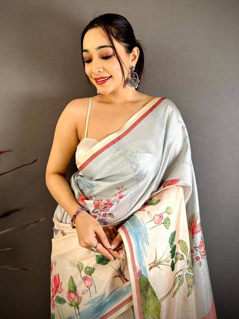 Stylish Manipuri Ombre Block Print Saree