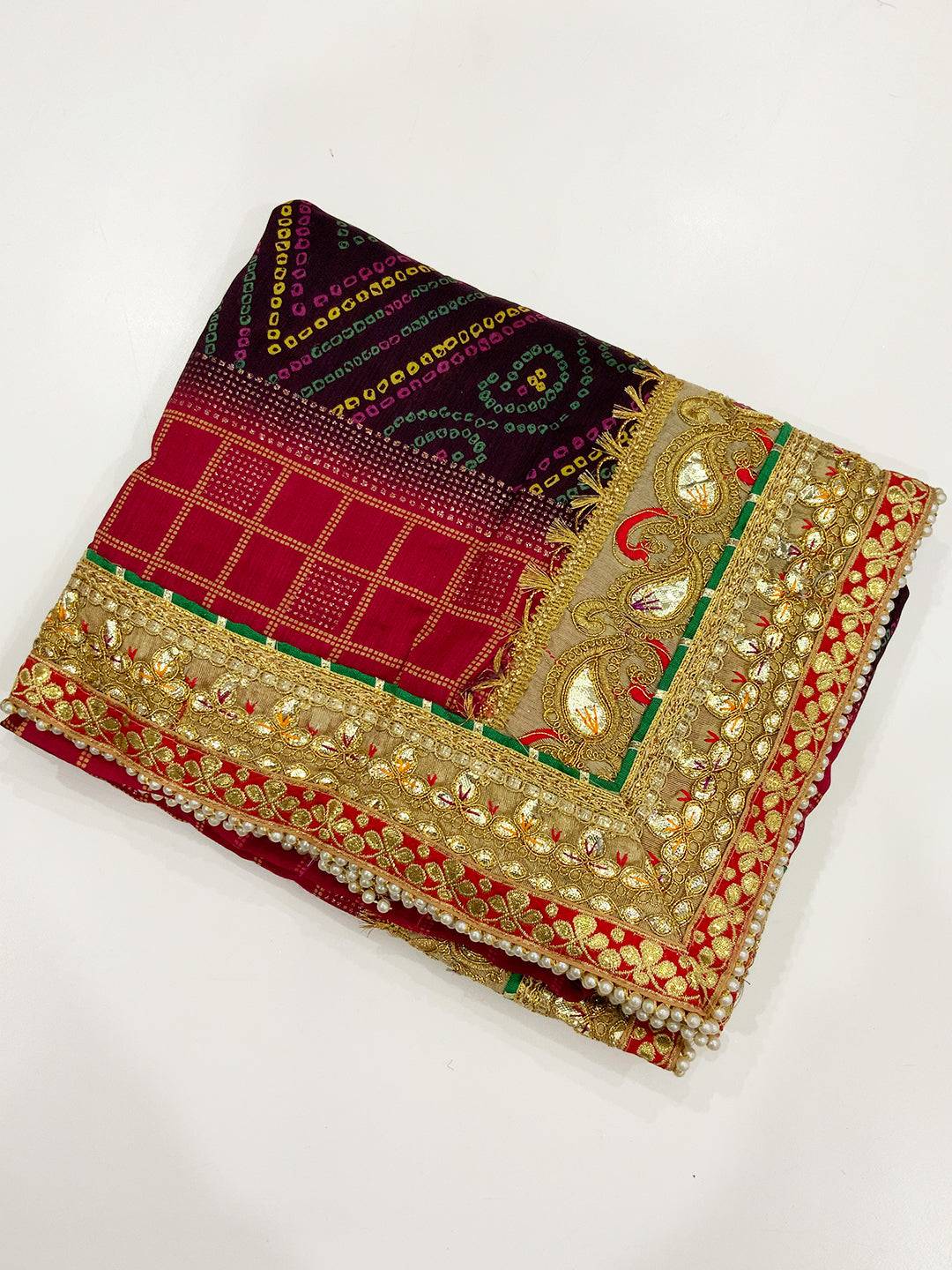 Exquisite Chinnon Chiffon Bandhej Saree