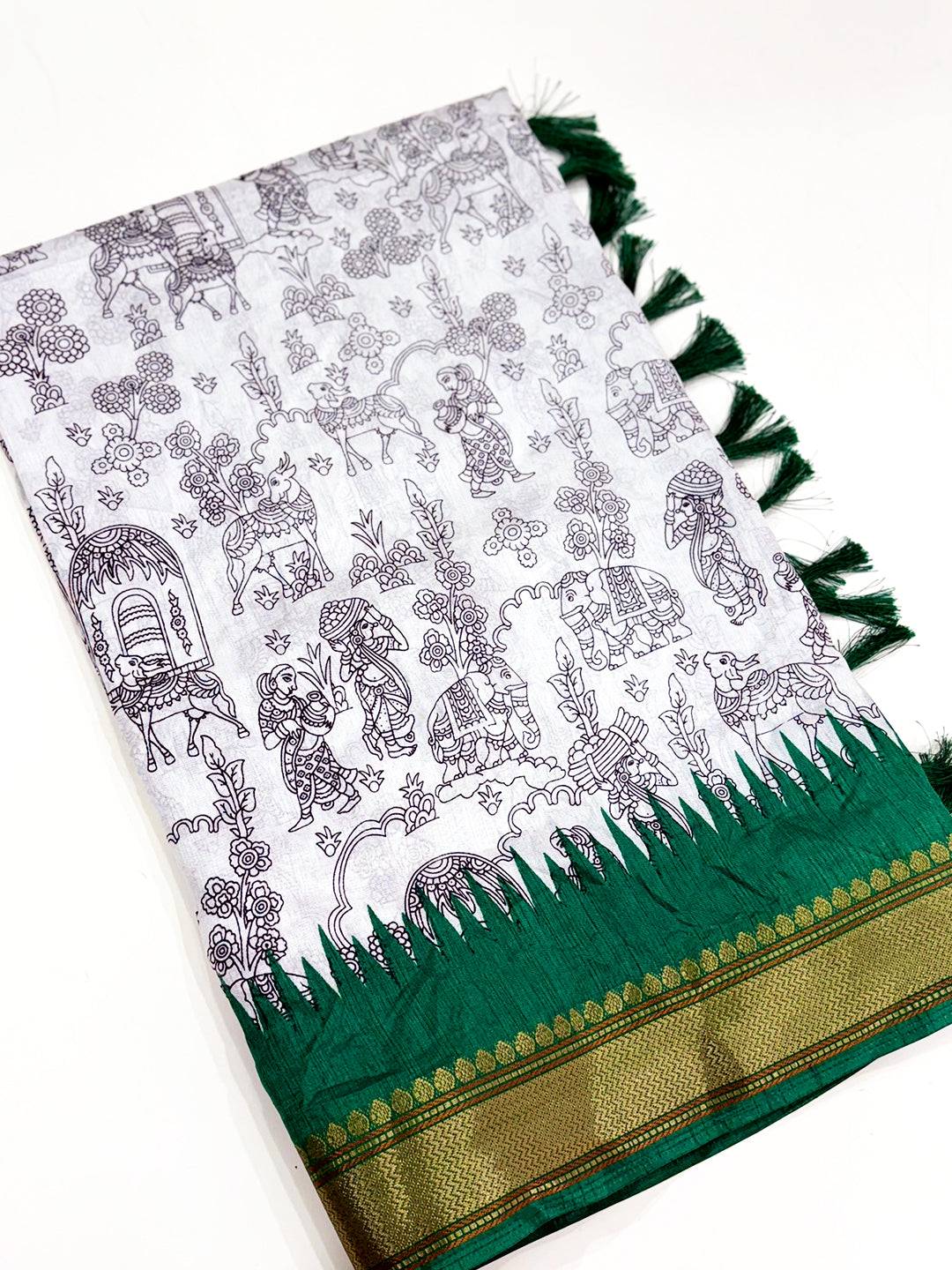 Artful Pen Kalamkari Dola Silk Saree