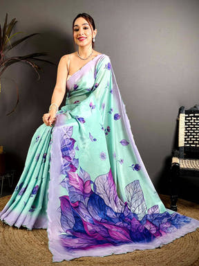 Regal Chinnon Embroidered Border Saree