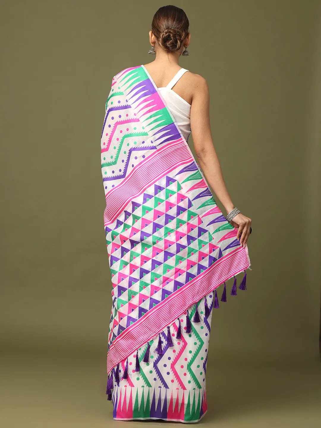  Dhakai Jamdani Cotton Silk Saree