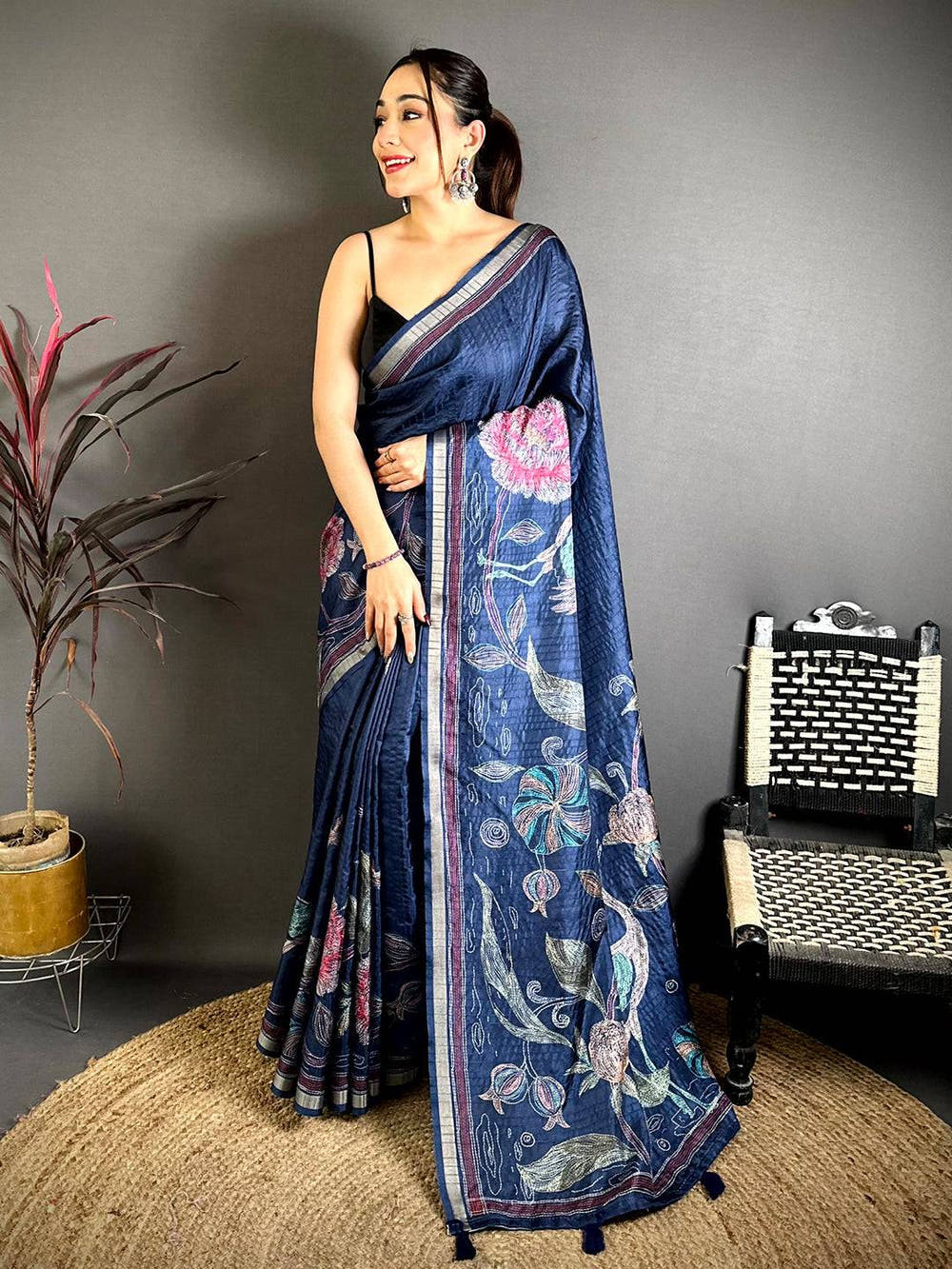 Tradition Soft Tussar Ghicha Katha Saree