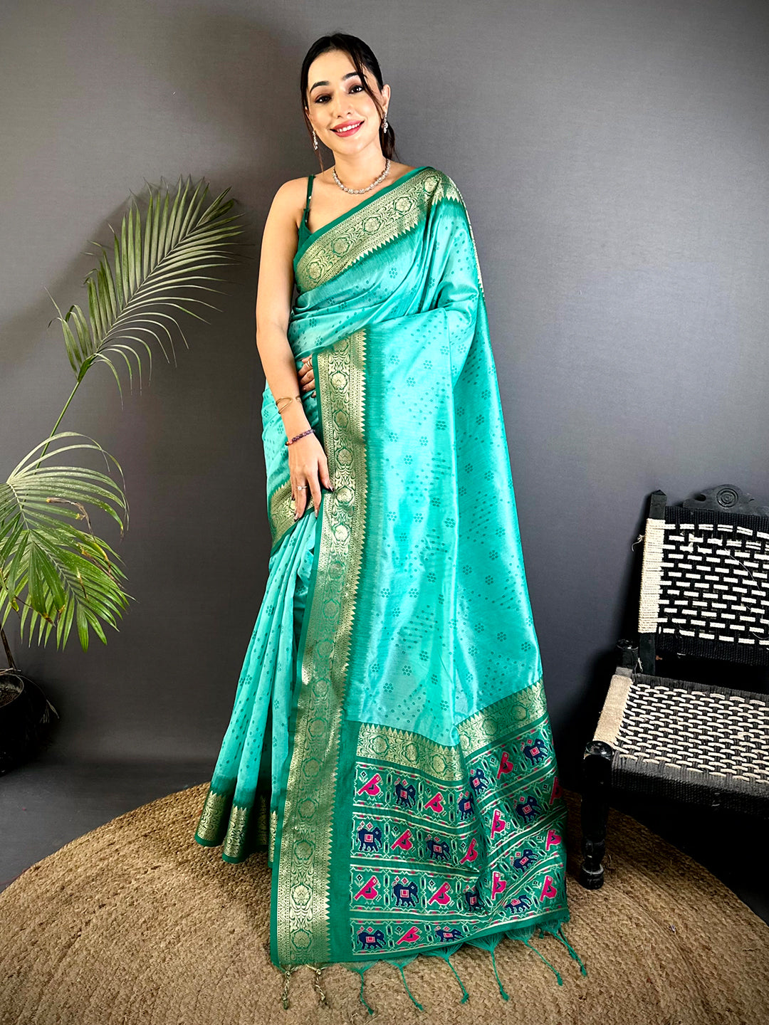 Rama Bandhej Pochampally Raw Silk Saree