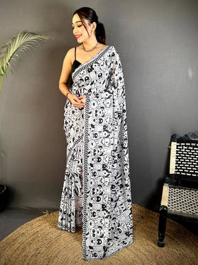 Radiance Stone Work Chinnon Floral Saree