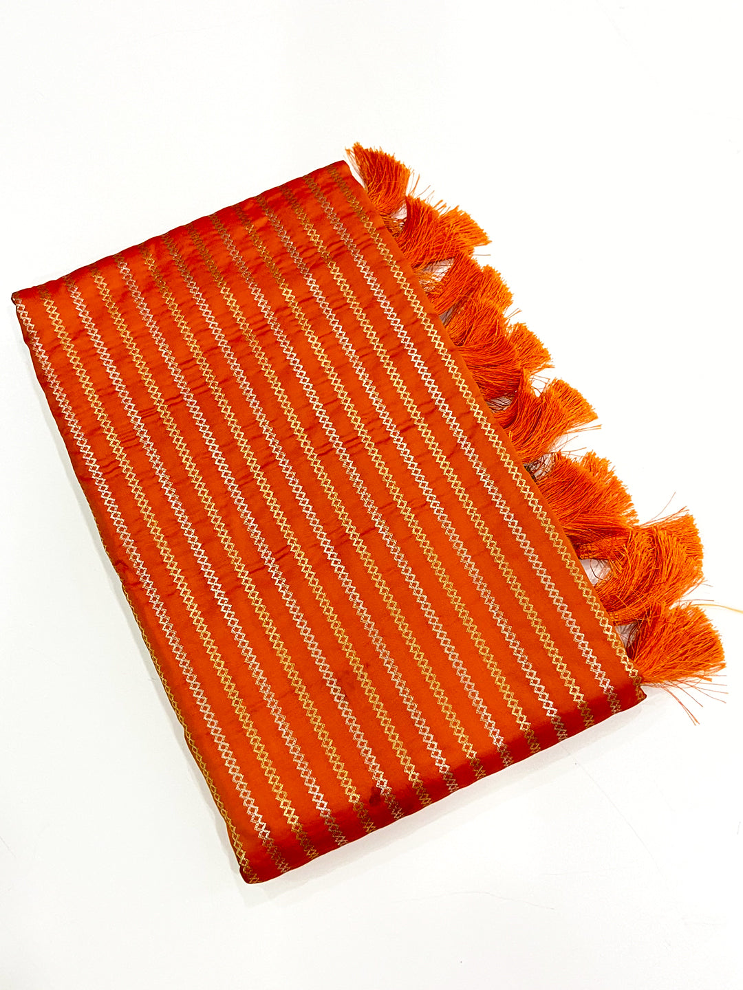 Majestic Orange Kanjivaram Silk Saree