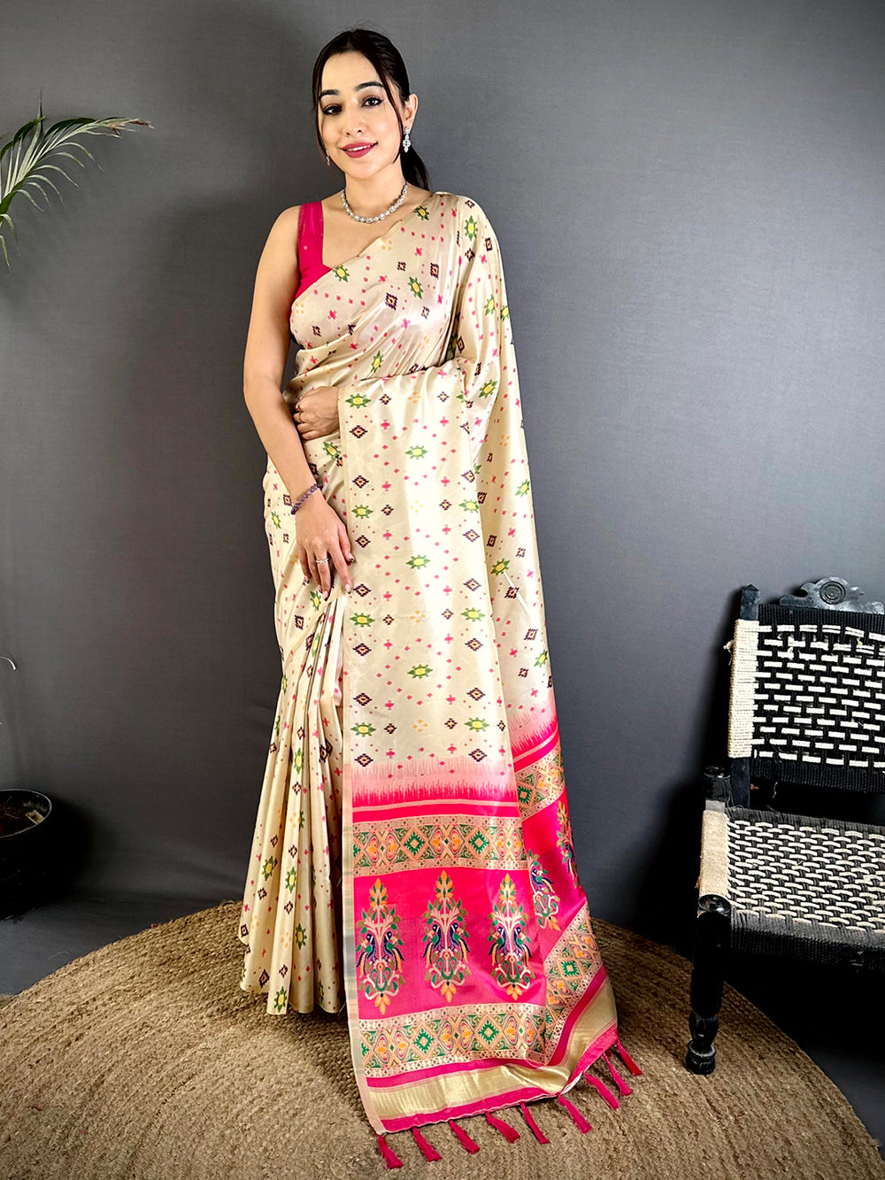 Heritage Ikkat Print Gamthi Saree