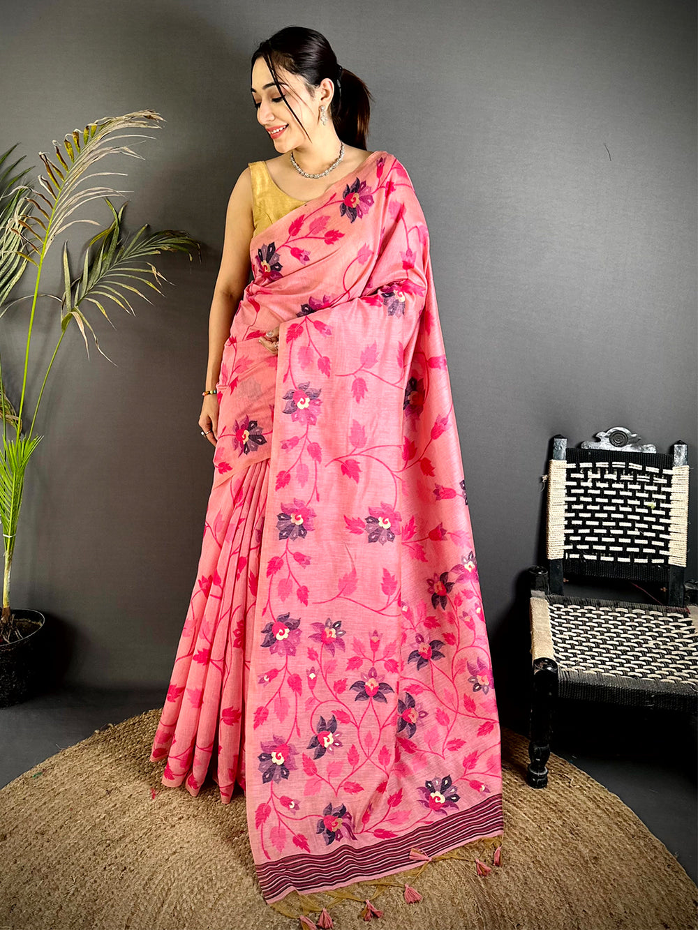 Heritage Khadi Jamdani Saree