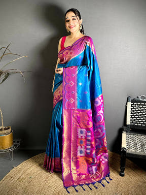 Stylish Silk Ikkat Pochampally Weaving Saree