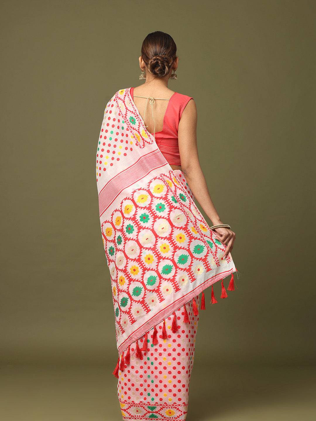  Dhakai Jamdani Cotton Silk Saree