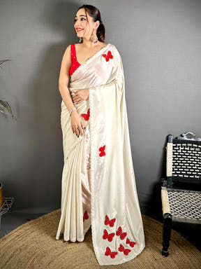 Regal Butterfly Bandhej Soft Chinnon Saree