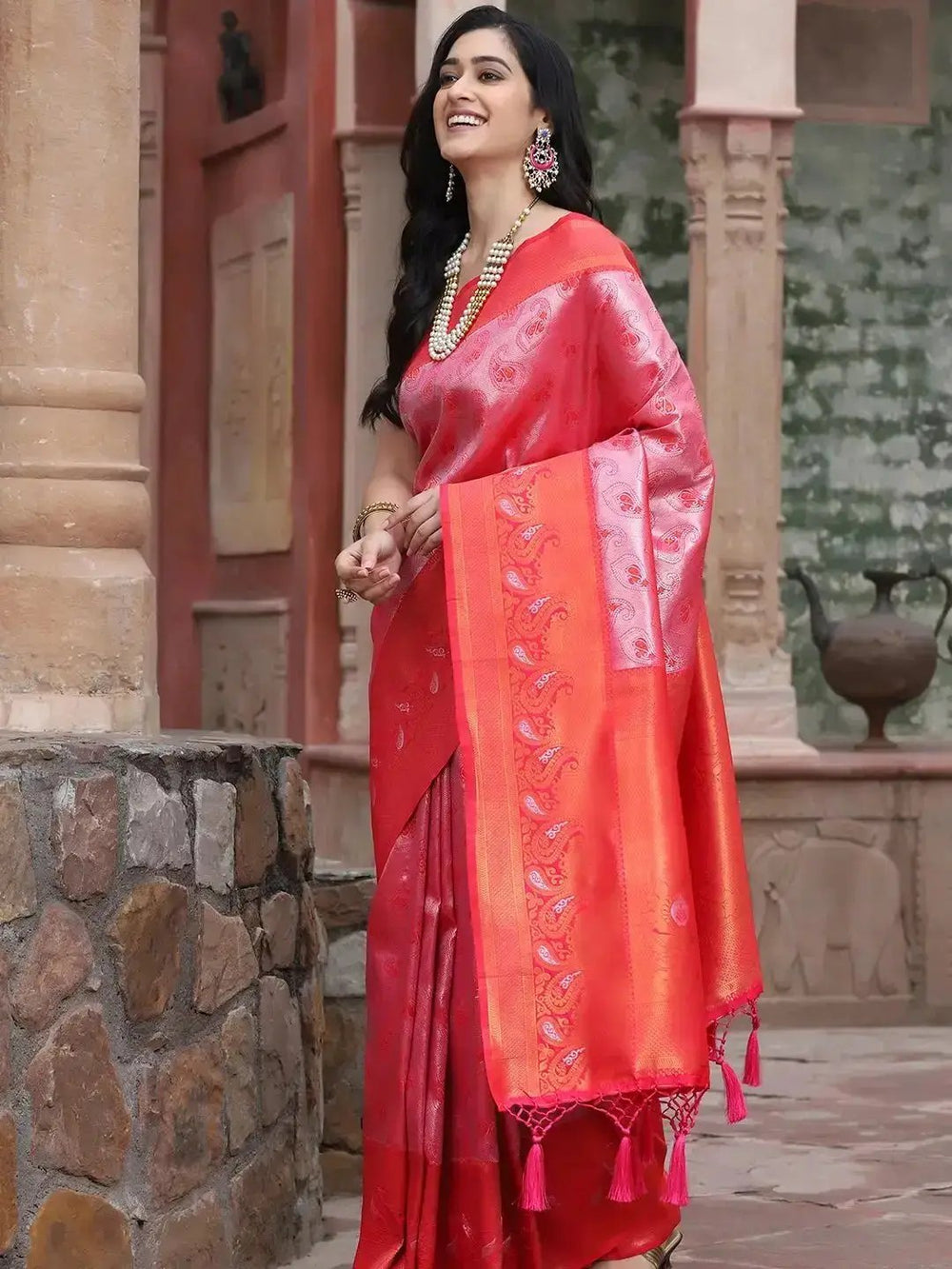 Kanjivaram Silk Saree With Zari Work