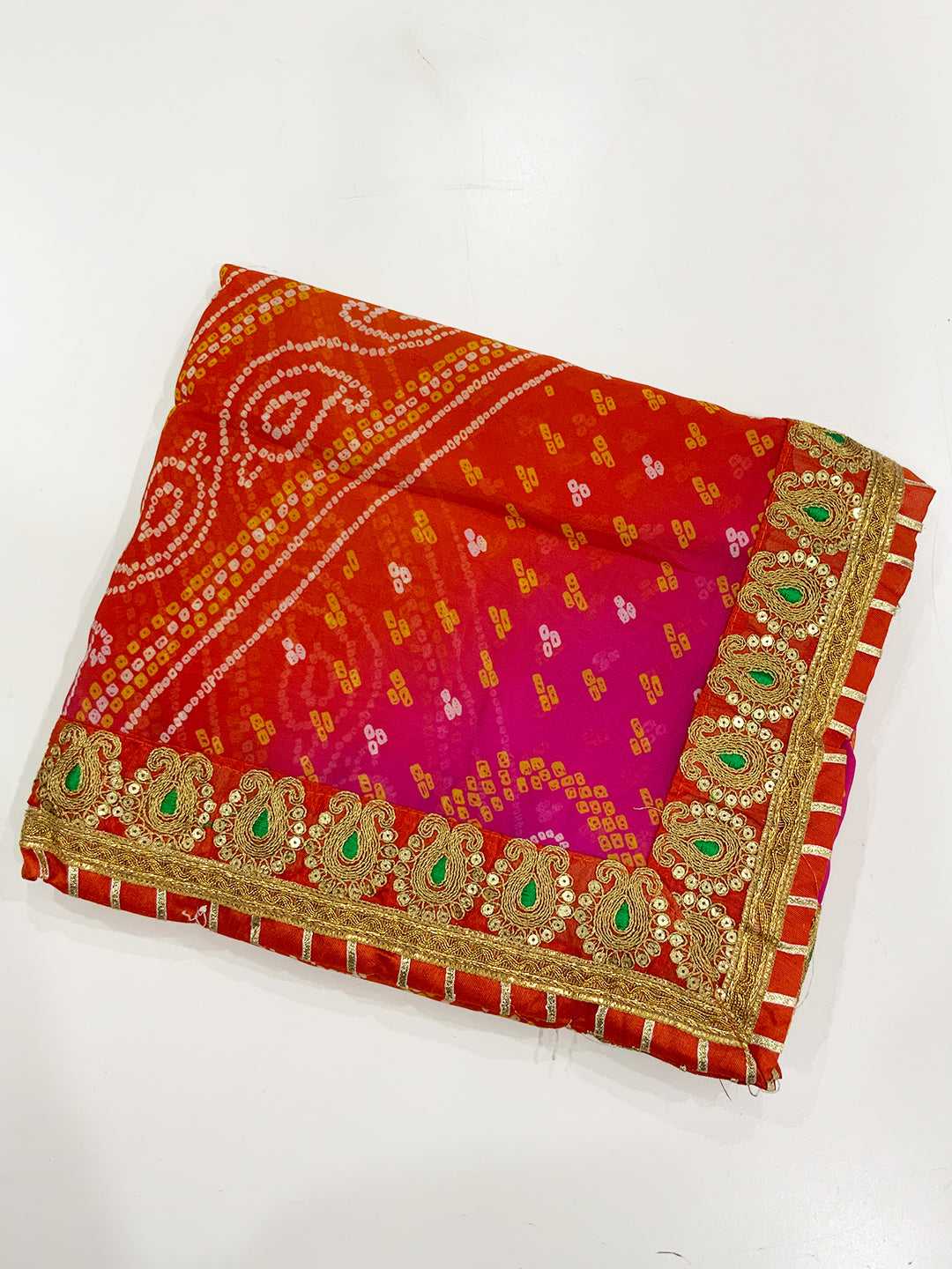 Ethereal Chinnon Chiffon Foil Bandhej Saree