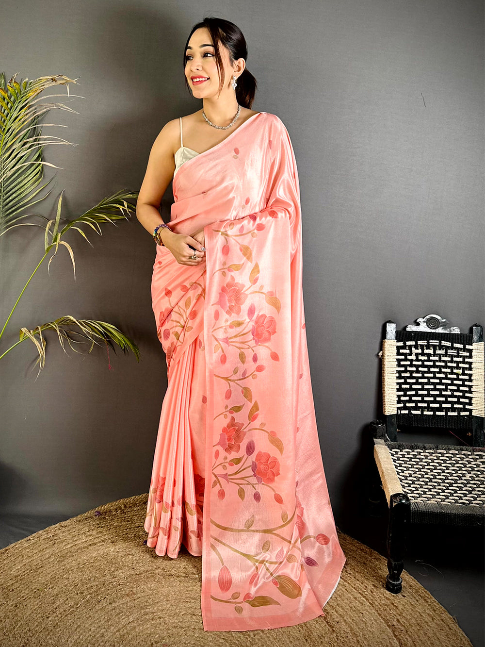 Regal Soft Chinnon Chiffon Floral Saree