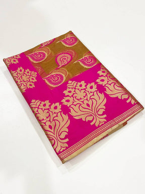 Pink Glass Organza Minakari Pallu Saree