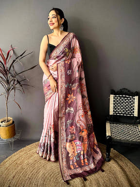 Royal Tussar Kalamkari Art Saree