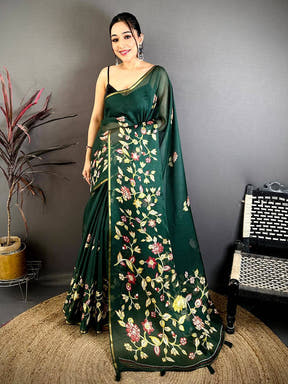 Classic Kota Doriya Floral Kalamkari Saree
