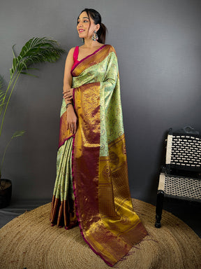 Light Green Dharmavaram Silk Saree