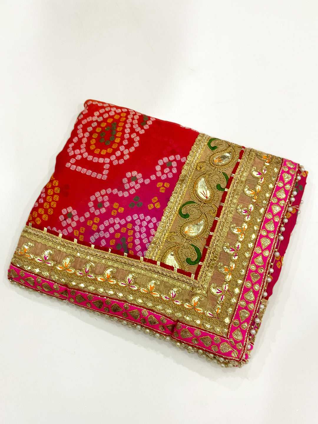 Opulent Ethnic Elegance Foil Bandhej Saree