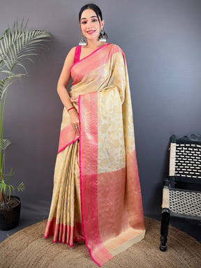 Radiance Kota Kora Gold Zari Saree

