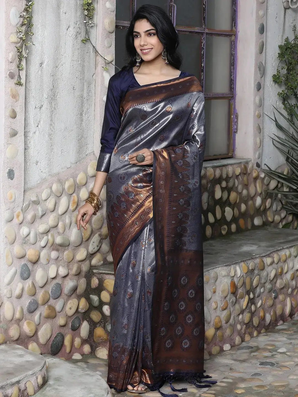  Kanjivaram Silk Saree With Zari Work 