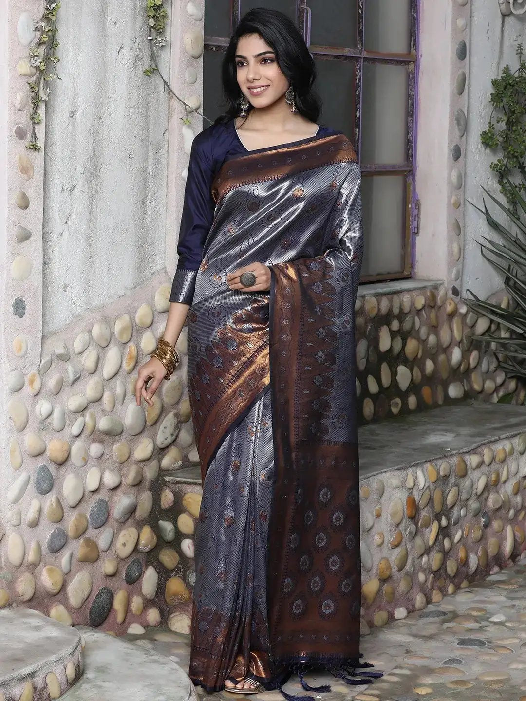  Kanjivaram Silk Saree With Zari Work 