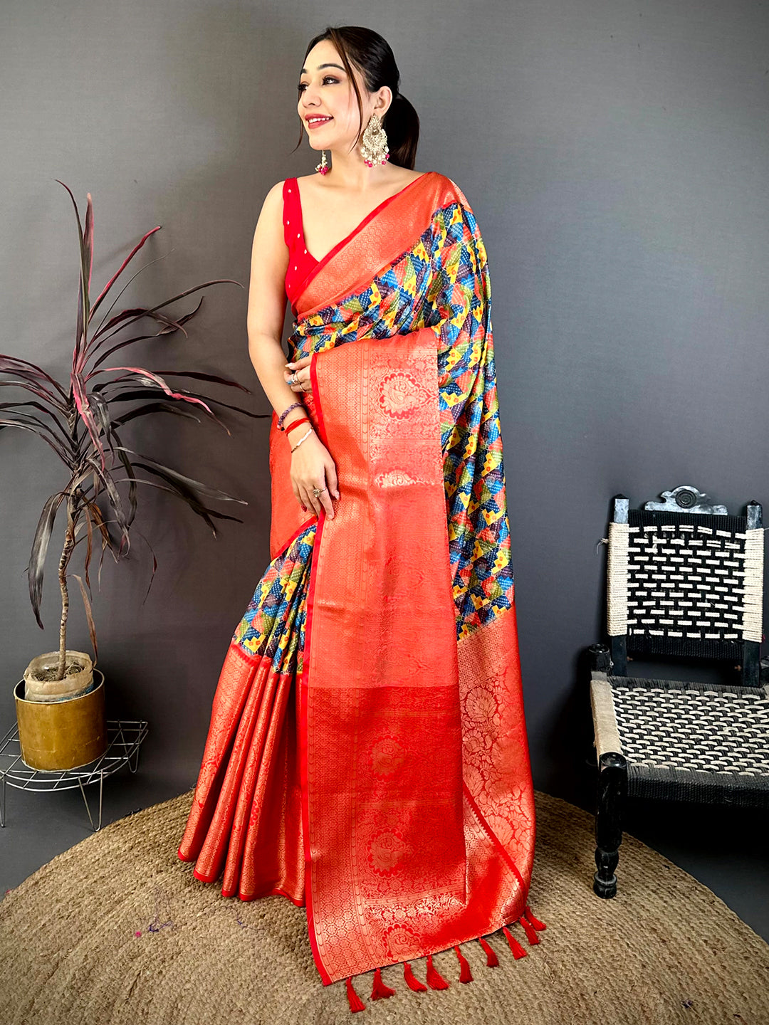 Heritage Soft Silk Digital Print Kanchi Saree