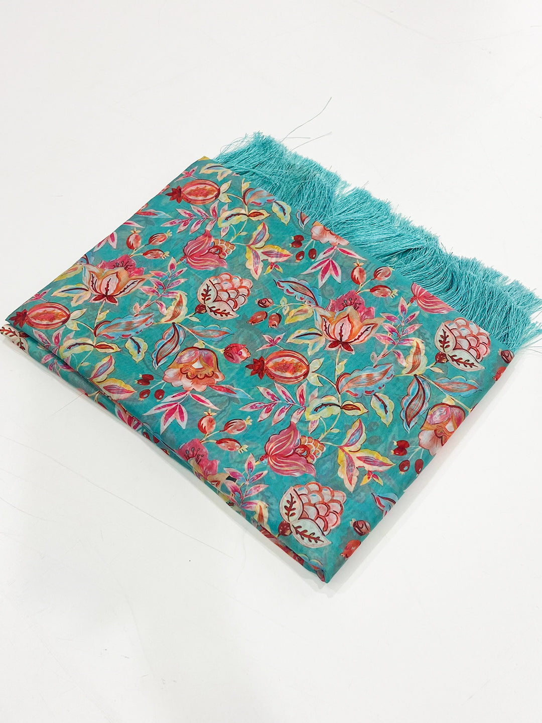 Serene Turquoise Tebi Silk Saree