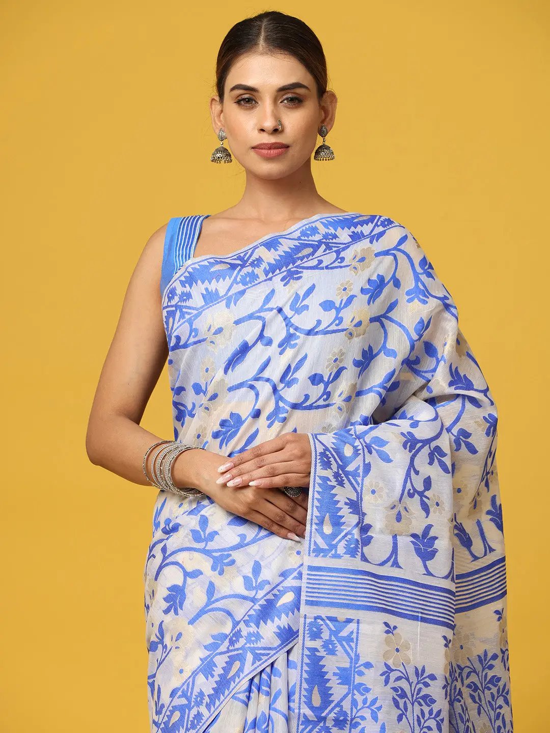  Dhakai Jamdani Cotton Silk Saree