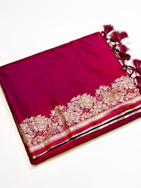 Vibrant Ombre Weaving Mashru Silk Saree