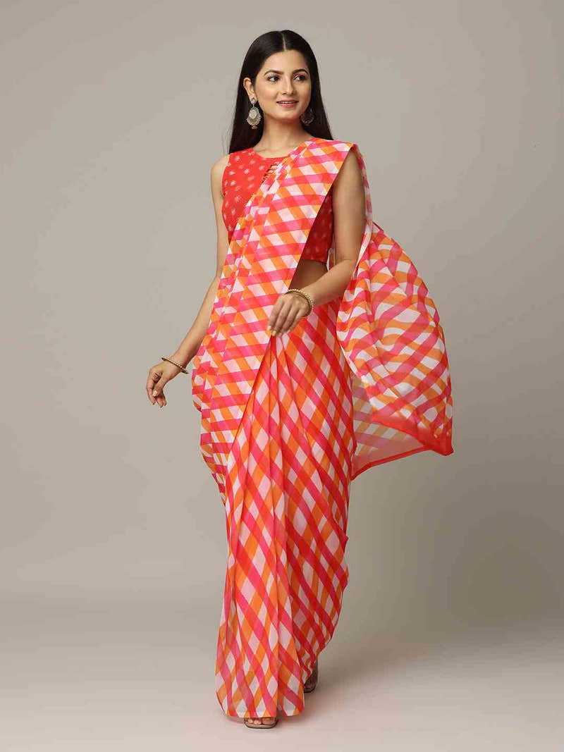Leheriya Soft Georgette Digital Print Party Wear Saree