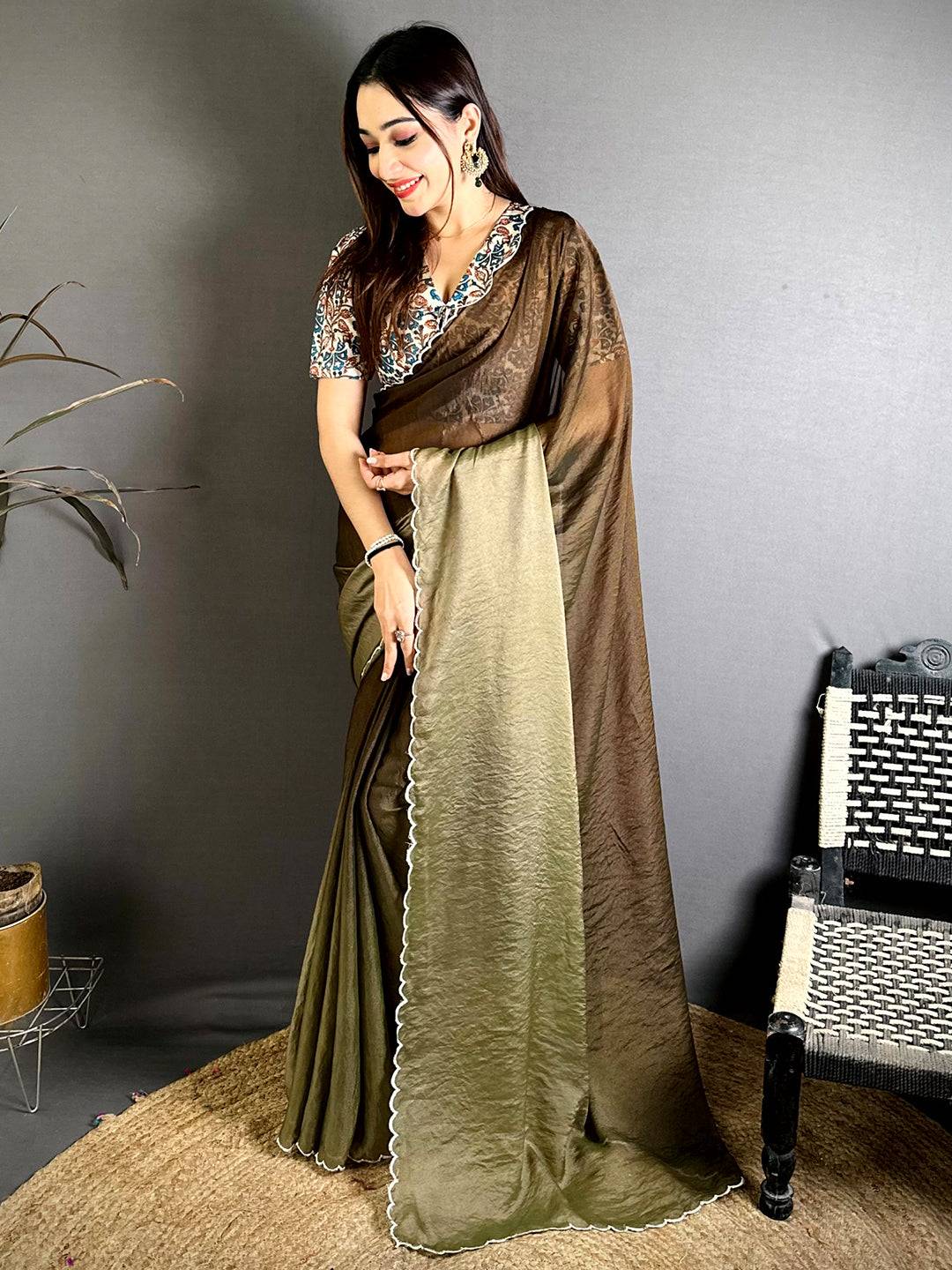 Radiant Printed Silk Cutwork Border Saree