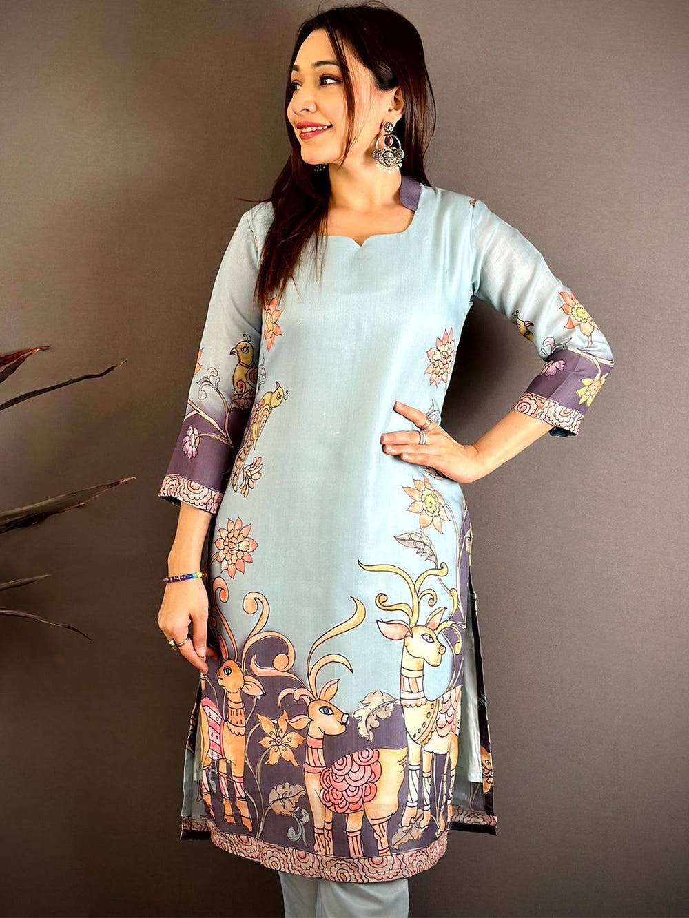 Classic Half Collar Mul Kurti